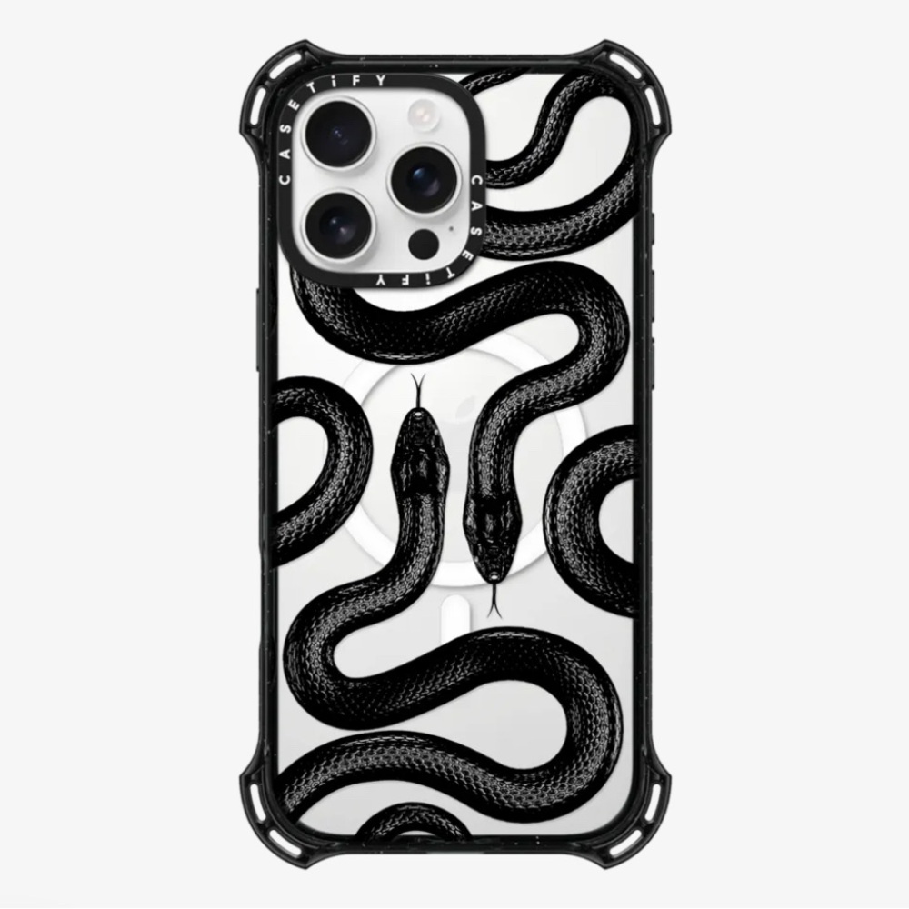 Casetify Black iPhone 16 Pro Max KingSnake Design Case